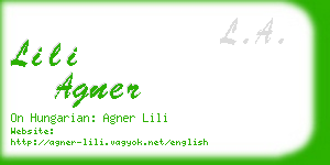 lili agner business card